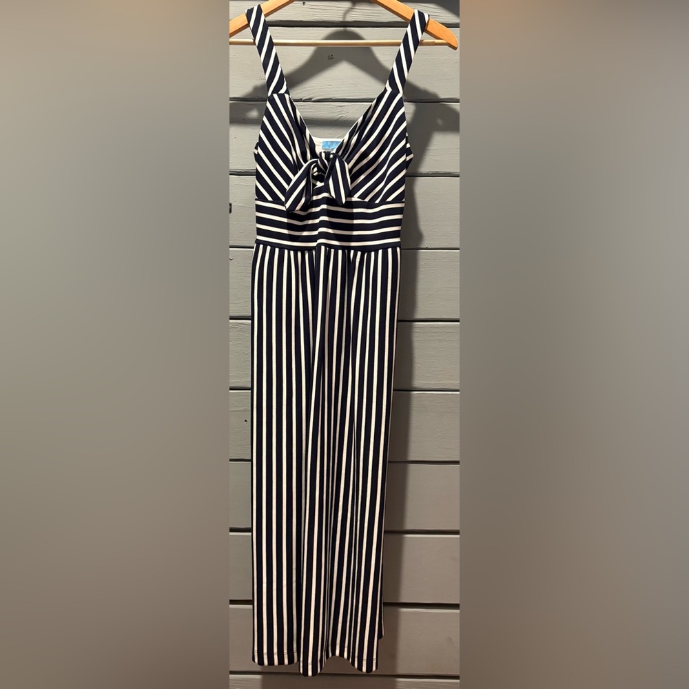 Draper James Navy and White Striped Top